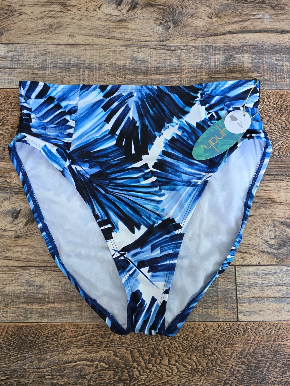 NWT Mynuh High-Rise Side Shirred Swim Bottoms - Small